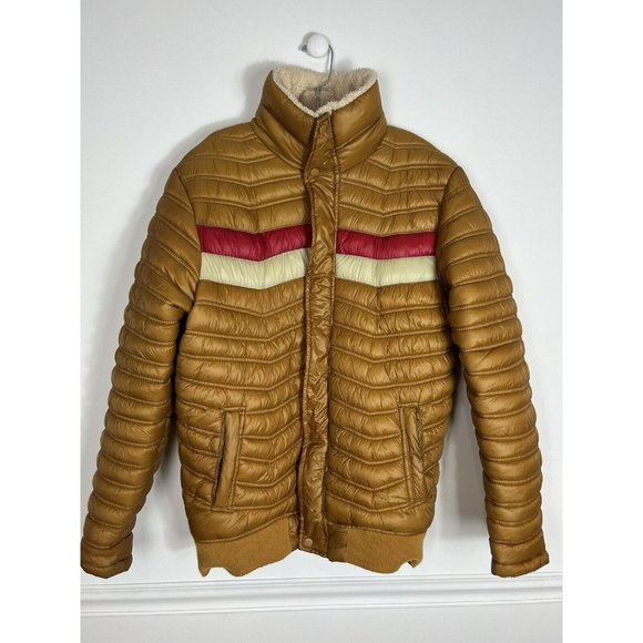 Robert Phillippe Other - Robert Phillipe Men’s Puffer Bomber Jacket Orange Red Stripe Large